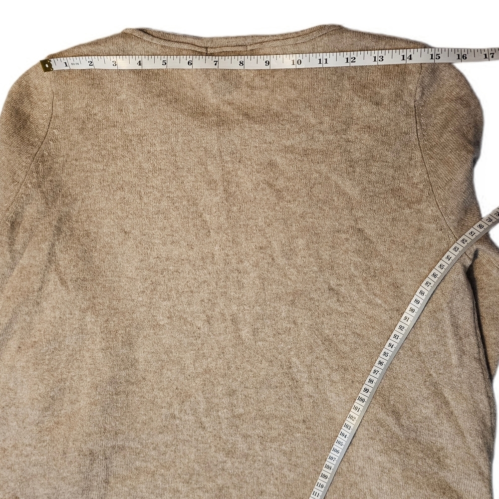 Philosophy Dan Lewis Asymmetrical Cashmere Tunic Sweater Oatmeal/Grey Trim - Picture 11 of 11